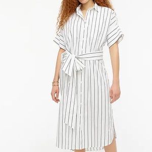 J.CREW Relaxed-fit short-sleeve cotton poplin shirtdress in stripe XXS